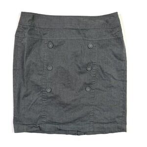 Apostrophe Skirt Womens Size 12 Gray Button Front Pencil